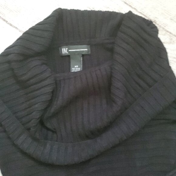 INC International Concepts cowl neck black ribbed sweater sz XS` - Picture 4 of 5